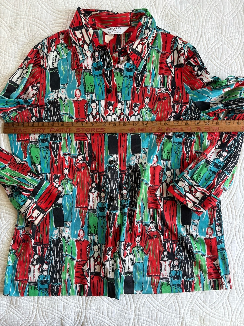 Vintage Whimsical button down shirt Measures as Large - Picture 3 of 8